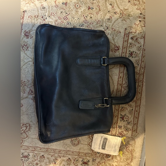 Coach Briefcase Bag Unisex Vintage Coach Black Leather - RARE & VALUABLE! - Picture 5 of 15